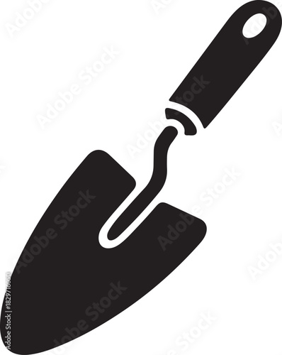 Garden trowel vector icon illustration for gardening tools and planting equipment web applications