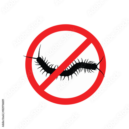 Pest control. Insects icon set. Insect repellent label product. Isolated forbidding and warning signs of harmful insects and rodents. Vector illustration