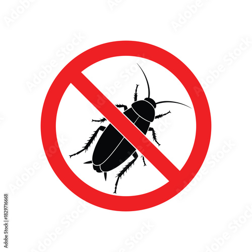 Pest control. Insects icon set. Insect repellent label product. Isolated forbidding and warning signs of harmful insects and rodents. Vector illustration
