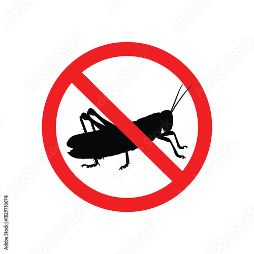 Pest control. Insects icon set. Insect repellent label product. Isolated forbidding and warning signs of harmful insects and rodents. Vector illustration