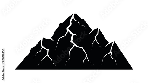 Abstract architectural structure with geometric shapes in silhouette style silhouette