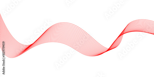 Abstract red waves vector illustration Modern background design Design elements