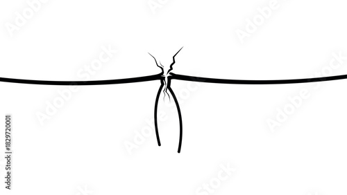 Abstract figure with outstretched arms in silhouette style silhouette