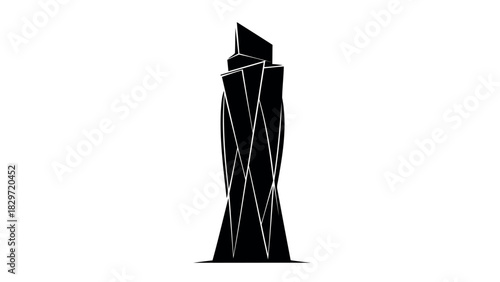 Saguaro cactus in the desert black silhouette