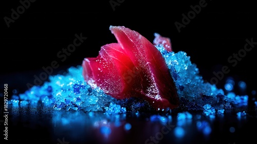 Tuna Slices on Blue Crystals