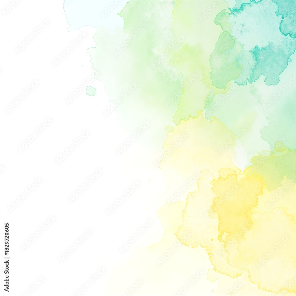 Obraz premium A vibrant watercolor paint background featuring a blend of soft hues, including blues, pinks, and yellows, creating a dreamy, artistic atmosphere.