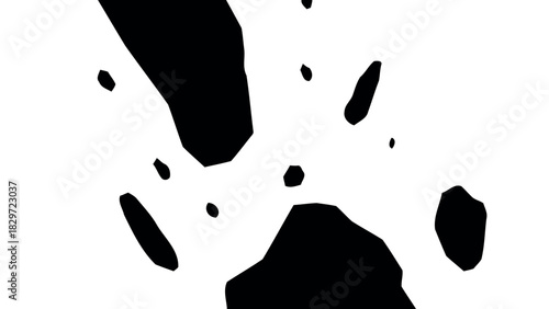 Abstract black shapes on white background graphic silhouette