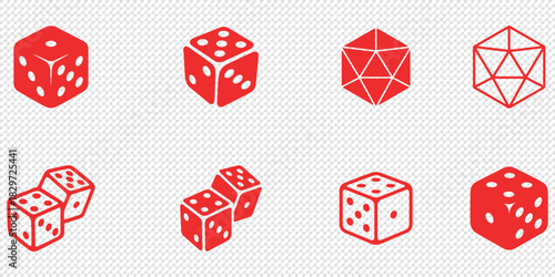 Dice icon set with all six faces in black color in outline style. Ludo game dice symbols in outline style. Set of six sides of a dice icon in black color isolated on a white background