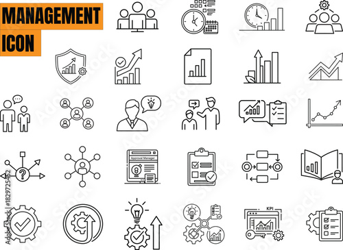 set of management icons