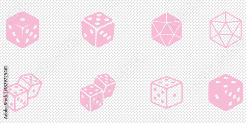 Dice icon set with all six faces in black color in outline style. Ludo game dice symbols in outline style. Set of six sides of a dice icon in black color isolated on a white background