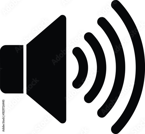 Sound volume icon black graphic illustration
