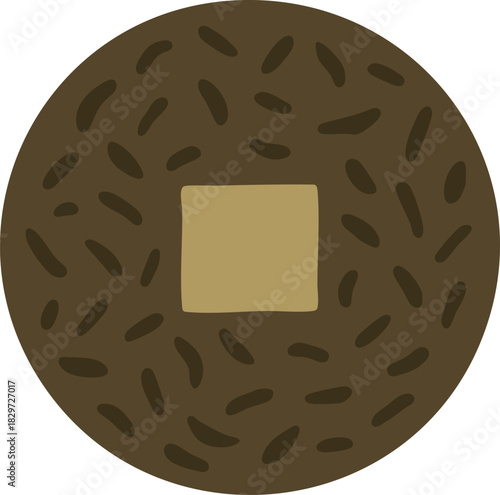 Peat seed starter disc top view