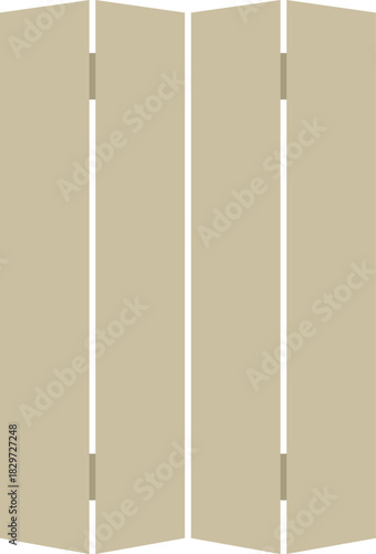 Three standing wooden planks