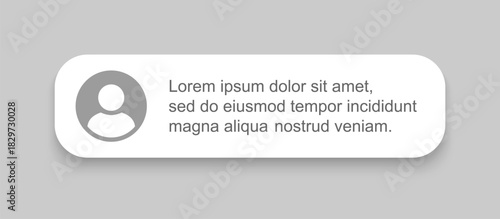 Notification box template, screen online messages mockup