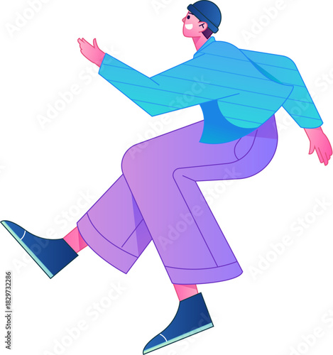 Human figure sitting pose, vector flat gradient illustration from the internet
