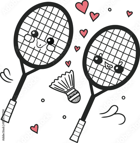 badminton racket and shuttlecock