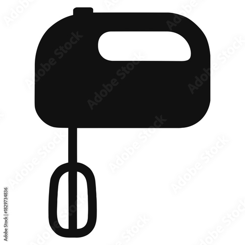 Electric hand mixer silhouette icon kitchen appliance black vector symbol