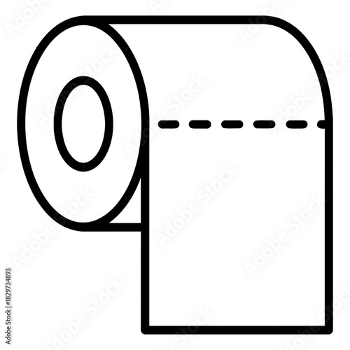 Toilet paper roll outline icon bathroom tissue hygiene sanitary vector