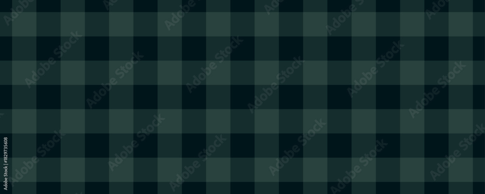 Naklejka premium Seamless dark green plaid textile pattern, winter Christmas background