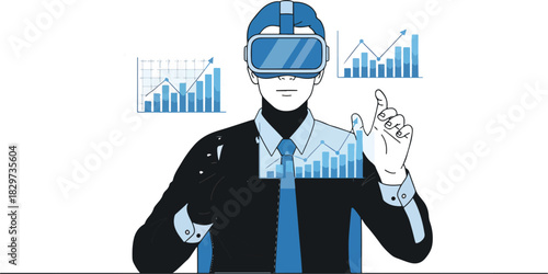 Business analytics and virtual reality technology for data visualization