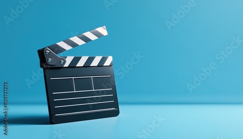 Clapperboard On Blue: Essential Filmmaking Equipment For Video Production
