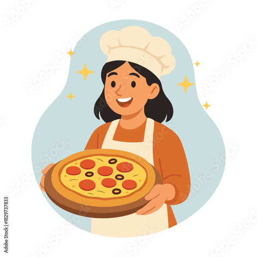World Pizza Day Celebration Pizza Illustration