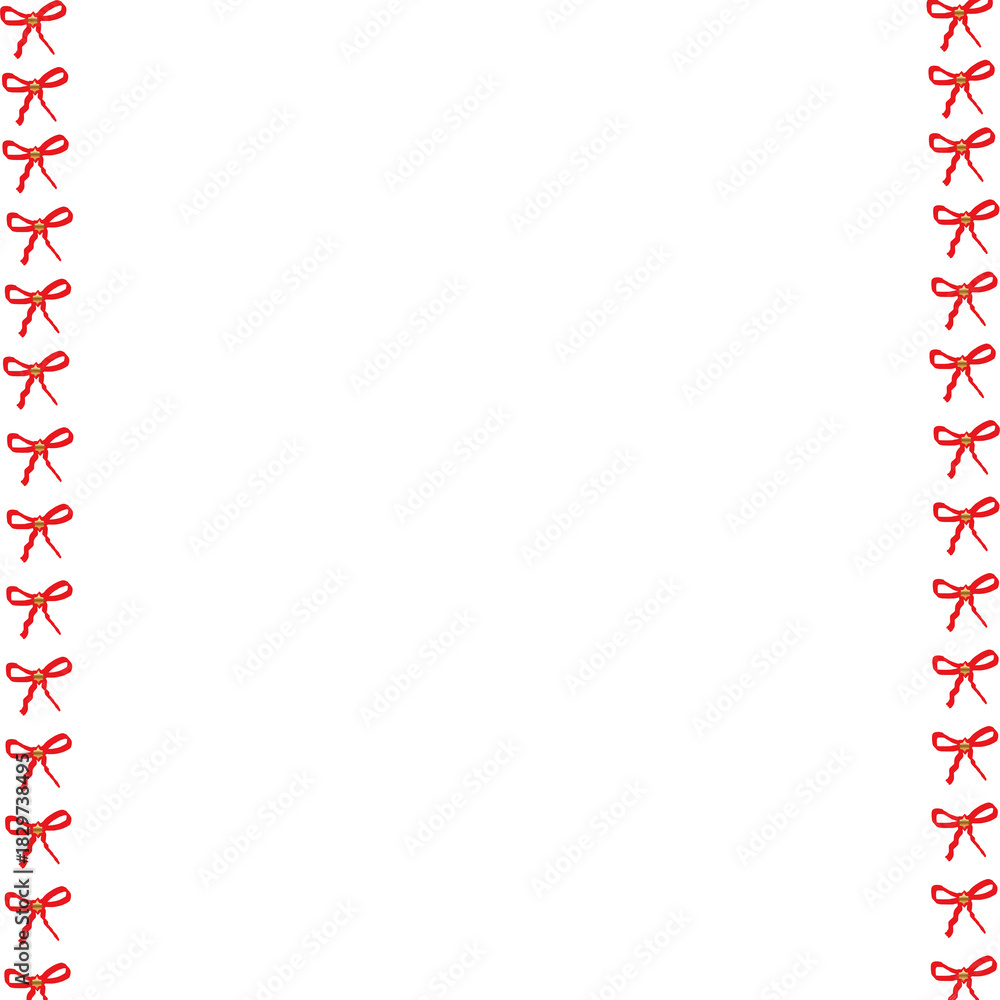Obraz premium Christmas Bow Border – Festive Red Ribbon Frame for Holiday Designs