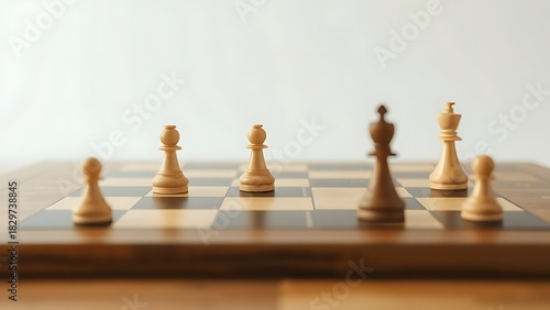 bishop. A chessboard with pieces and suggested movement paths, a clean and strategic composition. pitch deck slides, case study pages, designed for brand storytelling and e-commerce strategy.