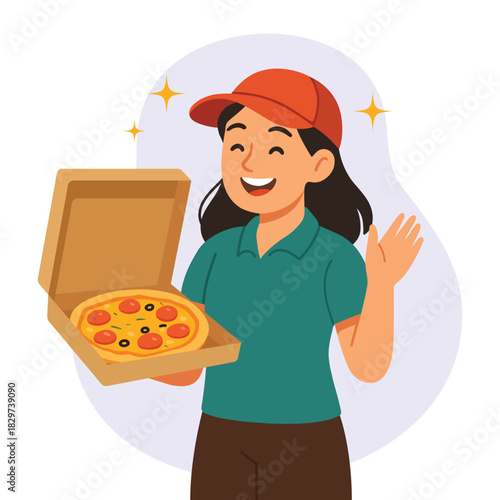 World Pizza Day Celebration Pizza Illustration
