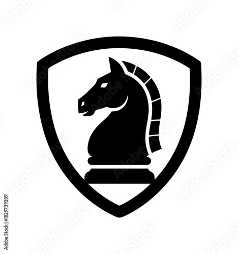 Powerful chess knight emblem for strategic business planning and competitive advantage, a symbol of smart leadership and calculated moves in the game