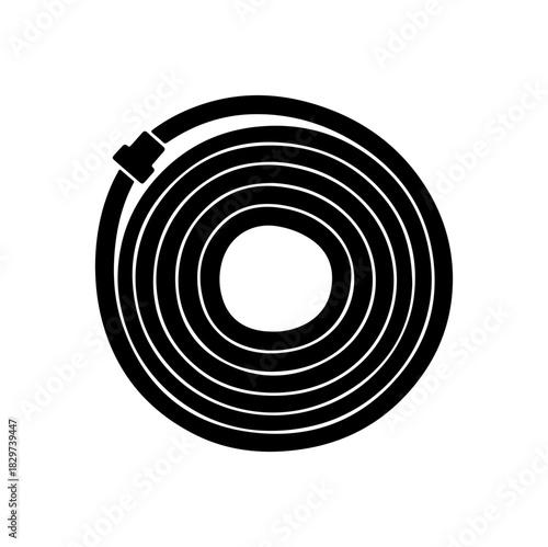 Coiled Garden Hose Silhouette Icon