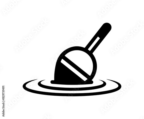 Catch the spirit of angling with this fishing float icon, perfect for branding, outdoor adventure, and recreational themes in your next project