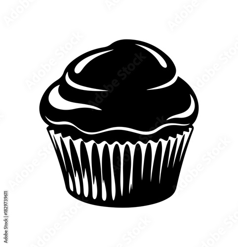Monochrome Cupcake Icon