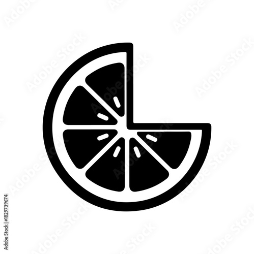Bold citrus slice graphic, refreshing taste of summer in a modern minimalist design, perfect for juice bars or food packaging, vector origin
