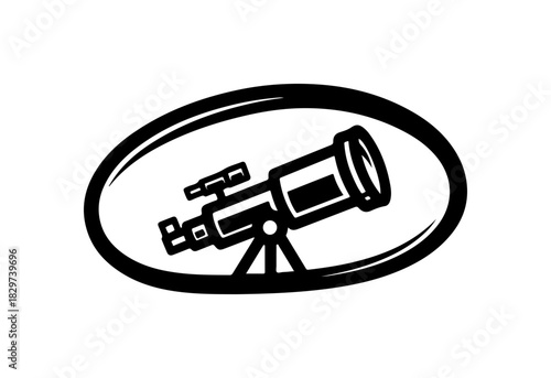 Explore the Cosmos with a Telescope Silhouette Icon - Uncover Universe Secrets, Vector Precision for Space Exploration Designs and Astronomy Projects
