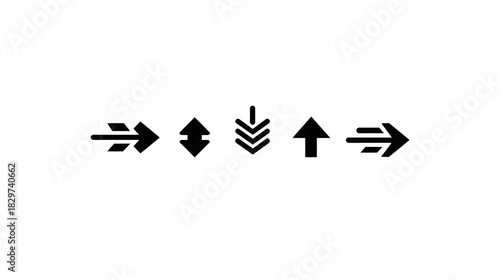 Free Download Arrow icon set black vector symbol includes right left up down chevron and bold direction arrows perfect for navigation interface or infographic design - GFXLoad