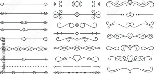 Timeless Decorative Dividers and Flourishes Collection for Elegant Graphic Design Aesthetic
