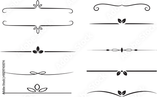 Collection of Ornamental Divider Lines and Flourishes for Graphic Design