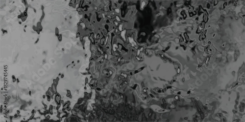 Abstract grayscale organic fluid shapes with dark outlines and textured surface creating a dynamic and complex visual pattern for backgrounds and design elements