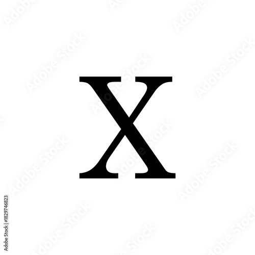 Bold Black Letter X Symbol.