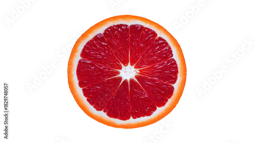 Blood orange slice juicy citrus fruit vibrant red flesh fresh healthy snack isolated on white tropical vitamin C organic refreshing