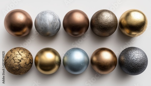 Realistic Elements For Bronze, Brass, Copper, And Silver Balls: Enhancing Your Decor With Metallic Elegance And Timeless Charm.