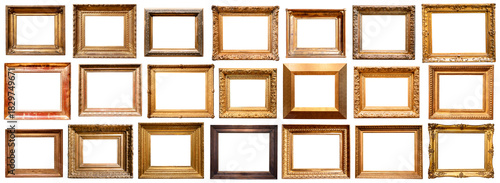 set of various retro horizontal wide pictute frame