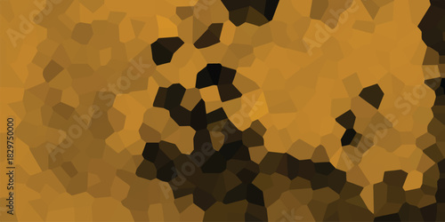 Abstract geometric pattern in shades of golden brown and black, composed of irregular polygons creating a mosaic-like texture with a warm, earthy, and slightly dark aesthetic