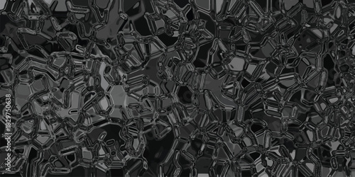 Dark abstract textured background with a complex network of irregular polygonal shapes and deep shadows creating a dramatic and moody visual effect for design applications