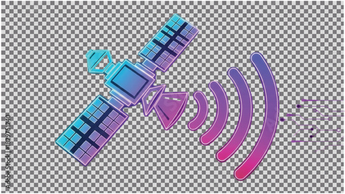 Abstract Gradient Satellite Signal Icon: Global Communication and Space Technology.