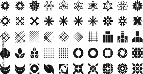 Abstract Geometric Shape Logo Element Icon Set Vector