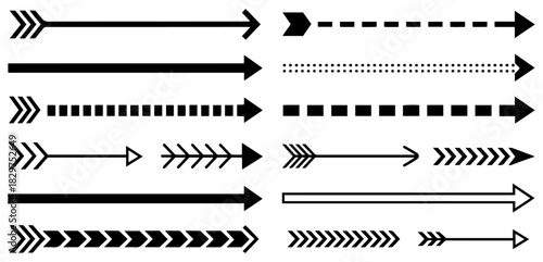 long arrow set with horizontal directions