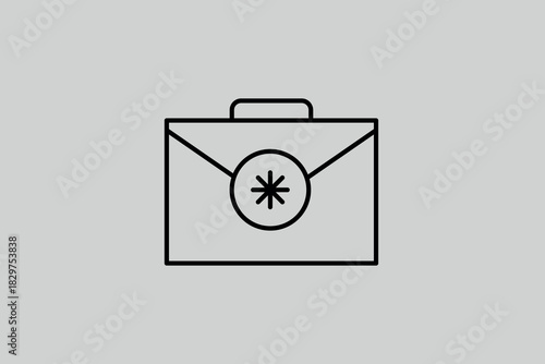 briefcase illustration in line style design. Vector illustration.	