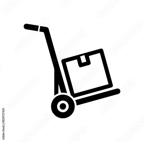 Effortless moving with hand truck icon for logistics, delivery, and storage solutions needs